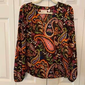 Belle Boho Kim Gravel Gathered Long Sleeve Top